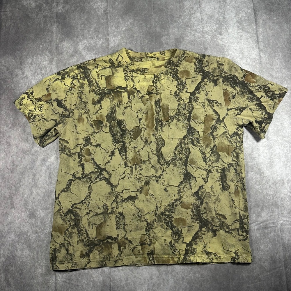 Natural Gear Camo Pocket T-Shirt Mens XL Hunting Camouflage‎ Bark Pattern Tee